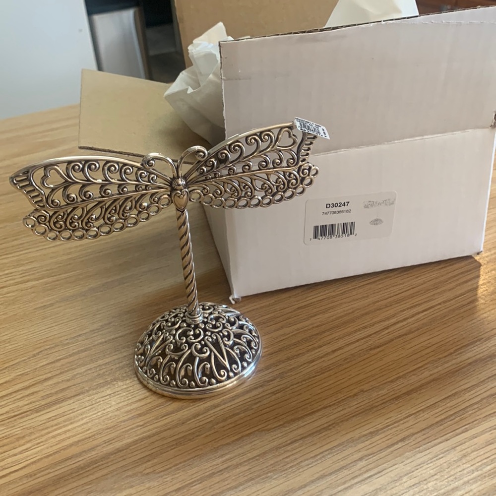 Brighton silver plated dragonfly earring holder